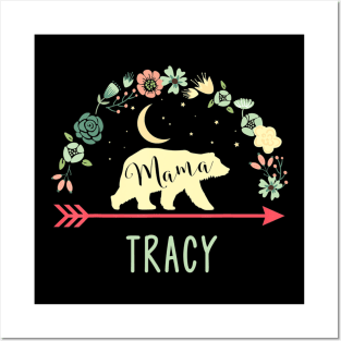 Tracy Name Gift Floral Personalized Mama Bear Posters and Art